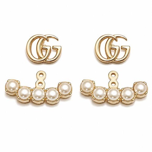 Orecchini gucci perle doppia - orecchini,